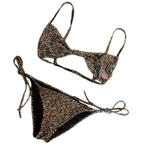 Floral Roxy swimsuit.